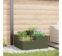 vidaXL Vaso da giardino Oliver verde 80 x 80 x 48 cm Acciaio