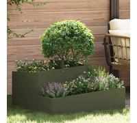 vidaXL Fioriera Verde Oliva 80x80x50 cm in Acciaio Laminato a Freddo