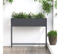 vidaXL Vaso da Giardino Rialzato Antracite 100 x 26 x 82 cm Acciaio, Giardino e terrazza, Supporto Piante Resistente, Vaso rialzato, Decorazioni Esterne per spazi Verdi