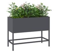 vidaXL Vaso da Giardino Rialzato Antracite 60 x 26 x 45 cm Acciaio, Giardino e Terrazza, Fioriera Elevata Resistente, Porta Piante, Essenziali per Giardinaggio, Stile Urbano per Spazi Verdi