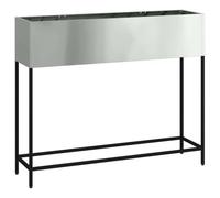 Fioriera rettangolare in acciaio zincato con inserti decorativi | Uso interno ed esterno 100 x 26 x 82 cm Fioriere in metallo chic per casa e giardino Supporto per piante Scatola da piantare Decor