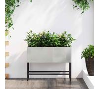 vidaXL Vaso da Giardino Rialzato Argento 60 x 26 x 45 cm