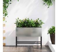 vidaXL Vaso da Giardino Rialzato Argento 60 x 26 x 45 cm