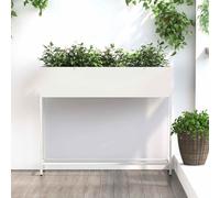 vidaXL Fioriera Elevata 100x26x82 cm Acciaio Bianco