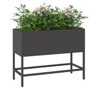 vidaXL Vaso in metallo nero contemporaneo per interni ed esterni | Elegante porta piante rettangolare con finitura opaca durevole, ideale per la decorazione del balcone