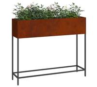 vidaXL Fioriera in acciaio Corten rettangolare 100 x 26 x 82 cm ruggine per esterni