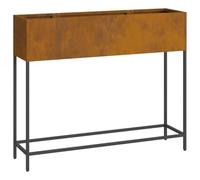 vidaXL Fioriera decorativa in acciaio Corten, grande, rettangolare, per esterni, 100 x 26 x 82 cm, resistente alle intemperie, finitura marrone, per giardino/balcone