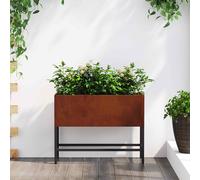 vidaXL Vaso da Giardino Rialzato Ruggine 60 x 26 x 45 cm