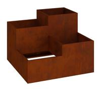 vidaXL Fioriera Quadrata in Acciaio Cortens da Esterno 100 X 60 cm Supporto per Piante Moderno per Balcone e Giardino Scatola Decorativa con Base Aperta Fioriere Metalliche Rettangolari Auto Drenanti