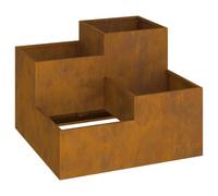 vidaXL Fioriera Quadrata in Acciaio Cortens da Esterno 100 X 60 cm Supporto per Piante Moderno per Balcone e Giardino Scatola Decorativa con Base Aperta Fioriere Metalliche Rettangolari Auto Drenanti