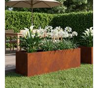 vidaXL Vaso da giardino Ruggine 80 x 30 x 30 cm Acciaio Corten