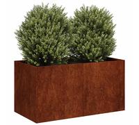 vidaXL Fioriera Arrugginita 80x40x40 cm in Acciaio Corten, Vaso per Piante, Supporto per Piante, Letto rialzato, Supporto per fioriera