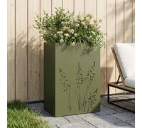 vidaXL Vaso da giardino Verde Oliva 50 x 30 x 75 cm