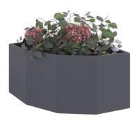 vidaXL Vaso d'angolo Antracite 60 x 60 x 35 cm Acciaio, Scatola da Giardino, Vaso in Acciaio Resistente, salvaspazio, Angolo, Esposizione Fiori Moderna