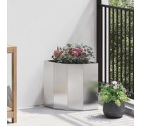 vidaXL Vaso d'angolo Argento 30 x 30 x 35 cm Acciaio inossidabile