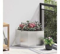 vidaXL Vaso d'angolo Argento 45 x 45 x 35 cm Acciaio inox