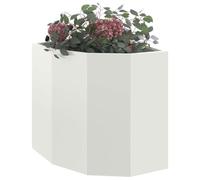 Vaso D'angolo Bianco 45 X 45 X 50 Cm Acciaio