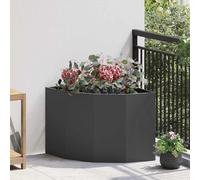 vidaXL Vaso d'angolo Nero 60 x 60 x 50 cm Acciaio