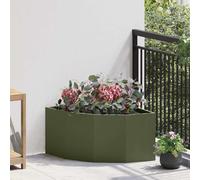 vidaXL Vaso d'angolo Oliver verde 60 x 60 x 35 cm Acciaio
