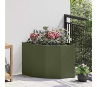 vidaXL Vaso d'angolo Oliver verde 60 x 60 x 50 cm Acciaio