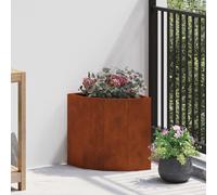 vidaXL Vaso d'angolo Ruggine 30 x 30 x 35 cm acciaio corten