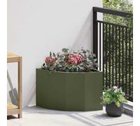 vidaXL Vaso d'angolo Verde oliva 45 x 45 x 35 cm Acciaio