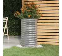 vidaXL Vaso Giardino Acciaio Verniciato a Polvere 40x40x68 cm Argento