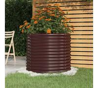 vidaXL Vaso Giardino Acciaio Verniciato a Polvere 80x80x68 cm Marrone