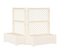 vidaXL Vaso Grande con Direzione 2 pcs Bianco 143 x 143 x 133,5 cm PP