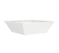 vidaXL Vaso Metallico Quadrato Bianco per Interno ed Esterno, Dimensioni Medie 50 x 15 cm, Resistente ai Raggi UV, Durevole, Design Moderno e Minimalista per Piante Piccole, Facile da Pulire, Conten