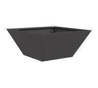 vidaXL Vaso Metallico Quadrato Nero per Interno ed Esterno - Media Dimensione 35 x 15 cm, Resistente ai UV, Durevole, per Giardino, Design Moderno, per Piante Piccole, Facile da Pulire, Portavaso De