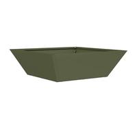 vidaXL Vaso Metallico Verde Oliva Quadrato di per Interno ed Esterno, Grande 50 x 15 cm, Resistente ai Raggi UV, Durevole, Moderno, per Piante Piccole, Facile da Pulire, Porta Piante Decorativo