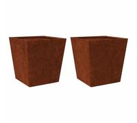 vidaXL Fioriere da giardino 50x50x50 cm in acciaio Corten - 2 pezzi