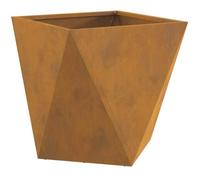 vidaXL Vaso per piante arrugginito, 40 x 40 x 40 cm, in acciaio resistente alle intemperie, da giardino e terrazzo, rettangolare per esterni, contenitore in metallo per decorazione di terrazze