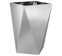 vidaXL Vaso per piante in argento, 50 x 50 x 75 cm, in acciaio zincato, da giardino e terrazzo, rettangolare per esterni, contenitore in metallo per decorazioni terrazze