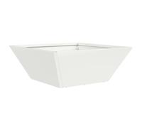 vidaXL Vaso Quadrato in Metallo Bianco per Interno ed Esterno, Dimensioni Medium 40 x 15 cm, Resistente ai Raggi UV, Design Moderno, Perfetto per Piccole Piante, Facile da Pulire, Vaso Decorativo