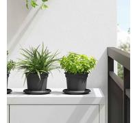 vidaXL Vaso Rotondo per Fiori 24 pcs Nero Ø 12,5 x 10 cm Plastica