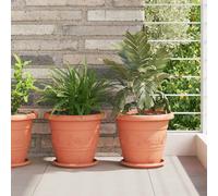Vaso Rotondo per Fiori 6 pz Rosso Mattone Ø 26 x 21.5 cm