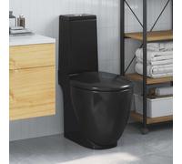 vidaXL Vaso WC in Ceramica con Scarico Dietro Nero