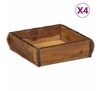 vidaXL Vassoio 4 pz Marrone 29 x 31 x 10 cm Legno Recuperato Massello