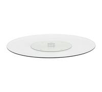 vidaXL Vassoio Girevole Robusto Elegante Piatto di Servizio Rotante Centrale Tavola Accessori Cucina Trasparente 60 cm in Vetro Temperato