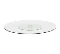 vidaXL Vassoio Girevole Robusto Elegante Piatto di Servizio Rotante Centrale Tavola Accessori Cucina Trasparente 60 cm in Vetro Temperato