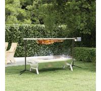 vidaXL Vassoio per Barbecue Argento 118x42x30,5 cm Acciaio Inox