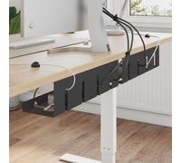 vidaXL Kabelgoot voor onder bureau 2 st Zwart 43 x 12 x 10 cm Staal
