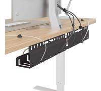 vidaXL Vassoio di gestione dei cavi sotto la scrivania 2 pc Nero, Scrivania, Sala di Studio, Rettangolare, Moderno, Risparmio di spazio, Conservazione per cavi, Accessorio Tech