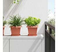 vidaXL Vassoio Quadrato per Fiori 24 pz Rosso Mattone 15 x 15 x 2 cm