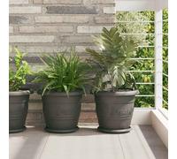 vidaXL Vassoio Rotondo per Fiori 24 pz Nero Ø 21,5 x 2,5 cm Plastica