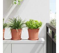 vidaXL Vassoio Rotondo per Fiori 24 pz Rosso Mattone Ø 14 x 2 cm