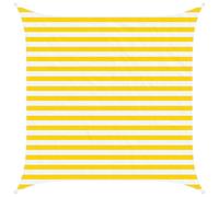 vidaXL Vela da ombra solare Giallo e Bianco 2,5 x 2,5 m, Telo da esterno per balcone, ombreggiatura moderna, resistente ai raggi UV per giardino, patio e bordo piscina