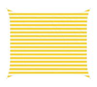 vidaXL Vela da ombra solare Giallo e Bianco 2,5 x 3 m, Tenda da esterno, resistente ai raggi UV, copertura rettangolare in poliestere, modernissima per terrazzi